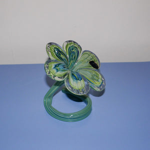 lavorazione murano art glass flower vase