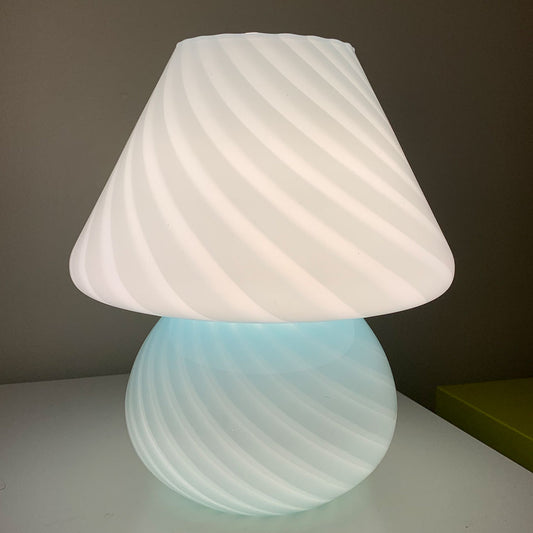 baby blue murano mushroom lamp