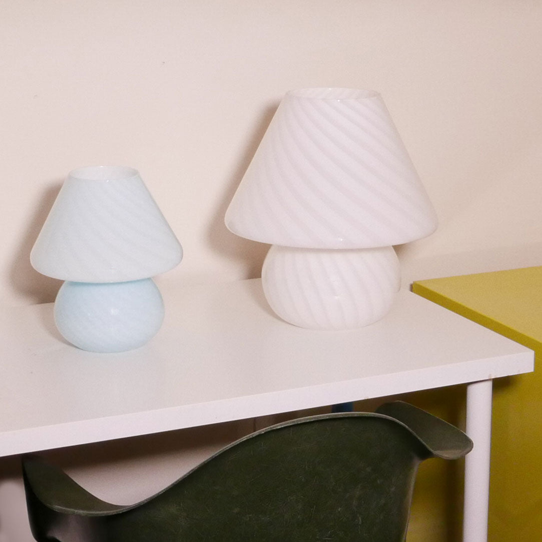 baby blue murano mushroom lamp