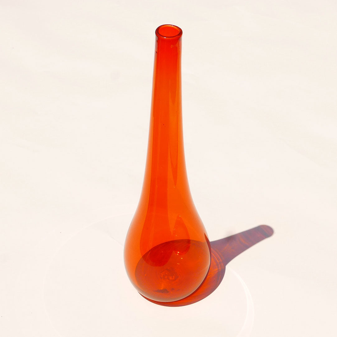 orange glass vase vintage 