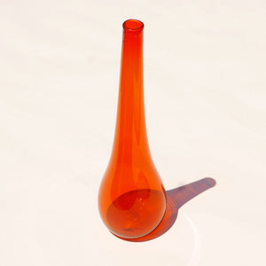 orange glass vase vintage 