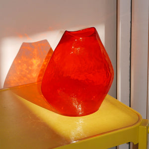 orange glass vase