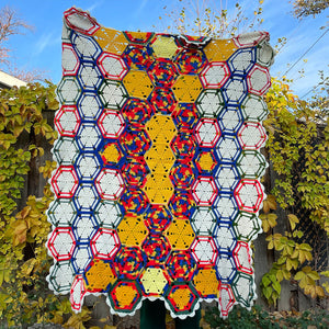 hexagon crochet throw