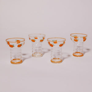 hand painted orange juice set