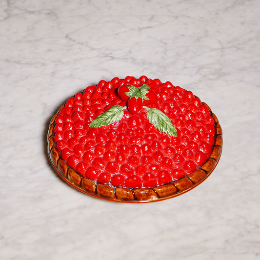 vintage ceramic covered pie dish