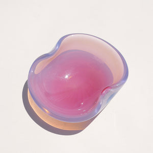 pinkish blue vaseline glass bowl