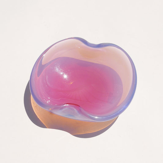 pinkish blue vaseline glass bowl