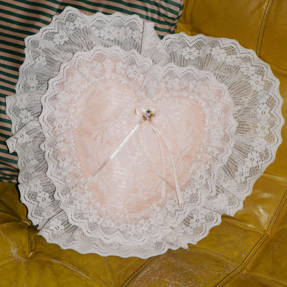 pink heart throw pillow