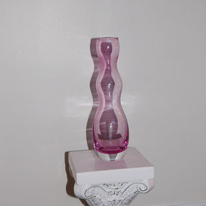 pink handblown glass vase mvm vintage toronto