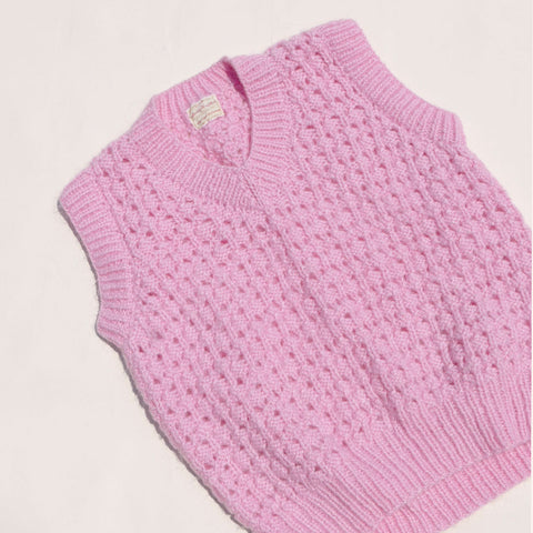 pink knit vest