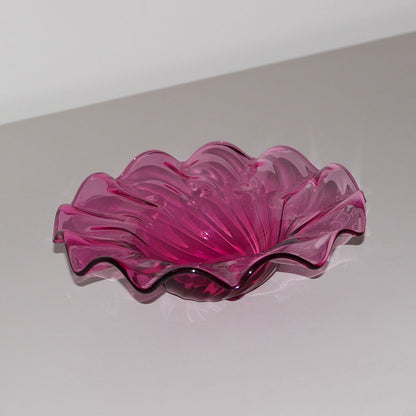 vintage pink fenton glass dish