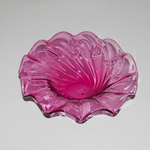 vintage pink fenton glass dish
