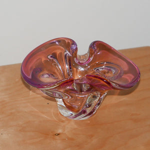 sweetheart pink murano art glass catchall