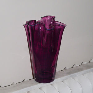 purple handkerchief vase