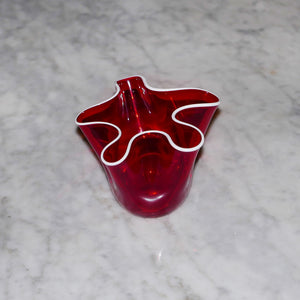 red handkerchief vase