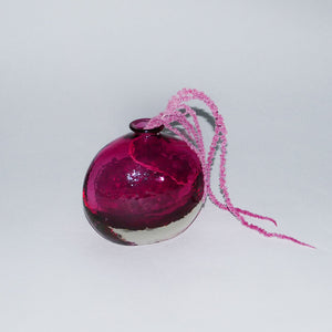 raspberry art glass vase