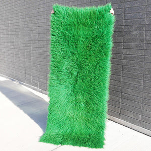 acid green shag rug