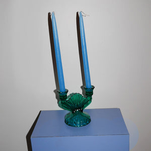 vintage aquamarine shell candelabra