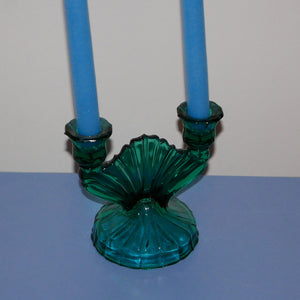 vintage aquamarine shell candelabra