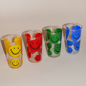 4x colourful smiley tumblers