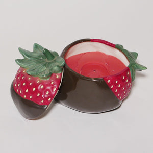 ceramic chocolate strawberry candle