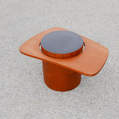 rs associates teak and laminate side table