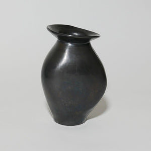 organic shaped black ceramic vase