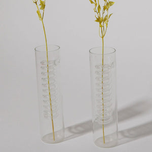 2 x coiled glass vases