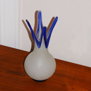 murano satin art glass vase