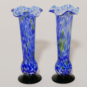 pair of speckled long stem vase