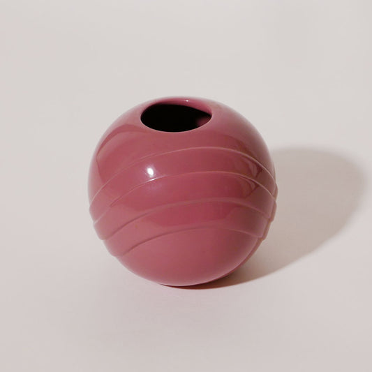 cranberry art deco ceramic vase