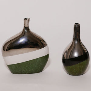 chrome painted vase set