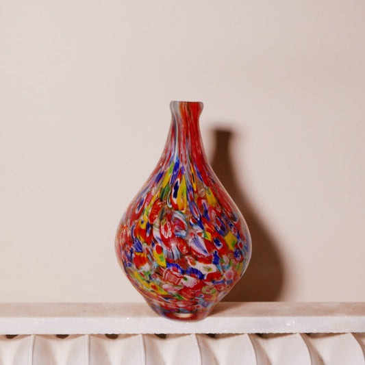 hand blown confetti vase