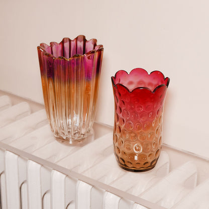 iridescent ombre glass vase