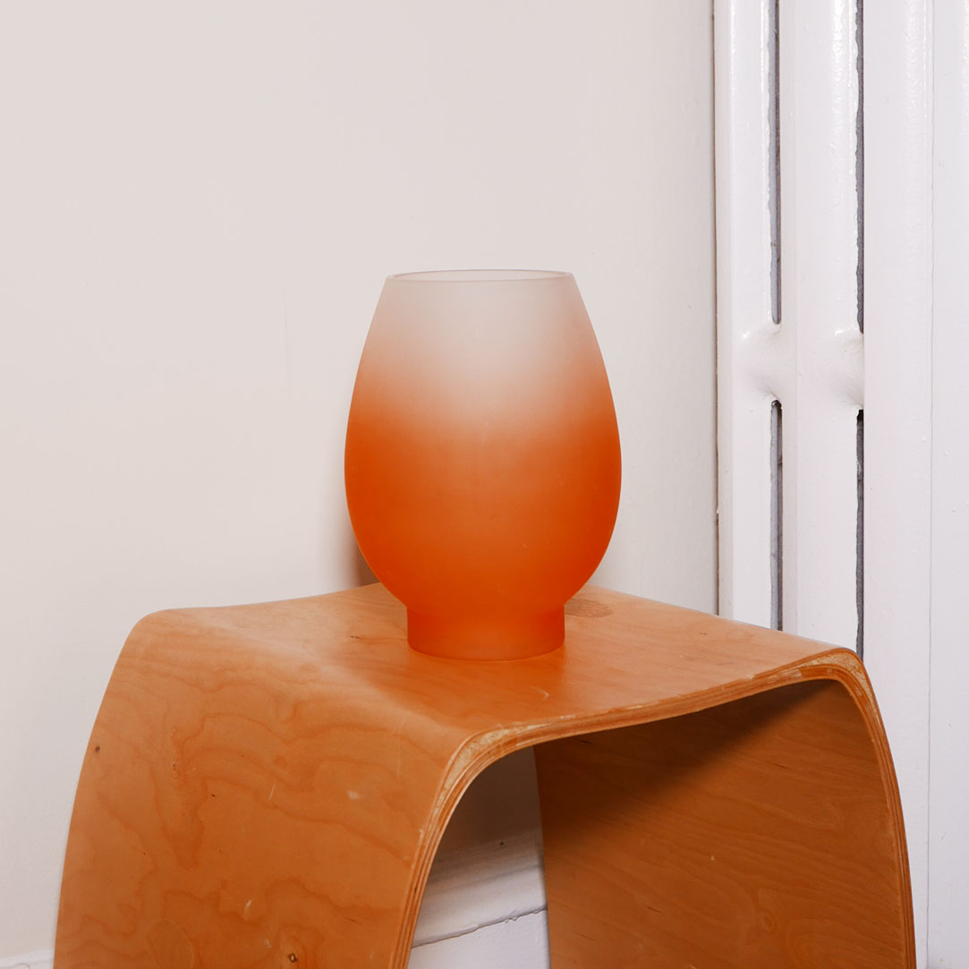 frosted ombre glass vase