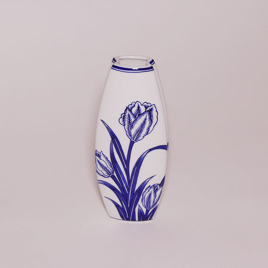 porcelain and royal blue tulip vase