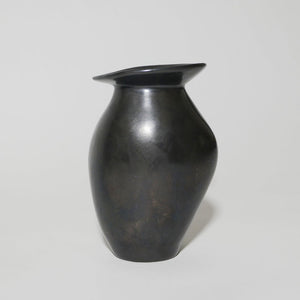 organic shaped black ceramic vase