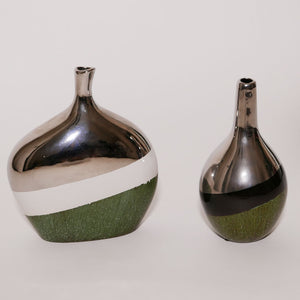chrome painted vase set