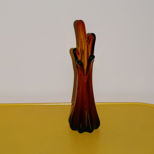 amber swung glass vase