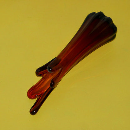 amber swung glass vase