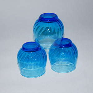 Retro Aqua Blue Stackable Drinking Glasses