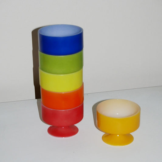 vintage rainbow glass cup set