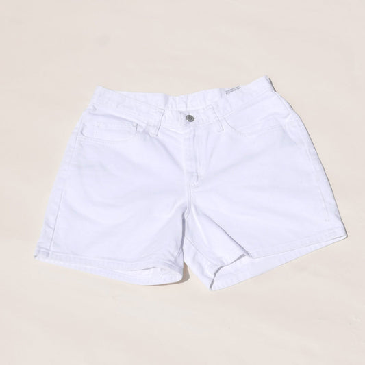 white denim shorts