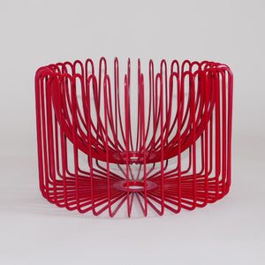 vintage ikea red wire fruit bowl