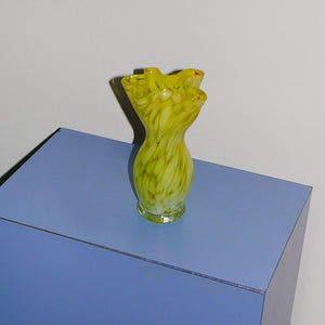 lemon yellow venetian glass vase